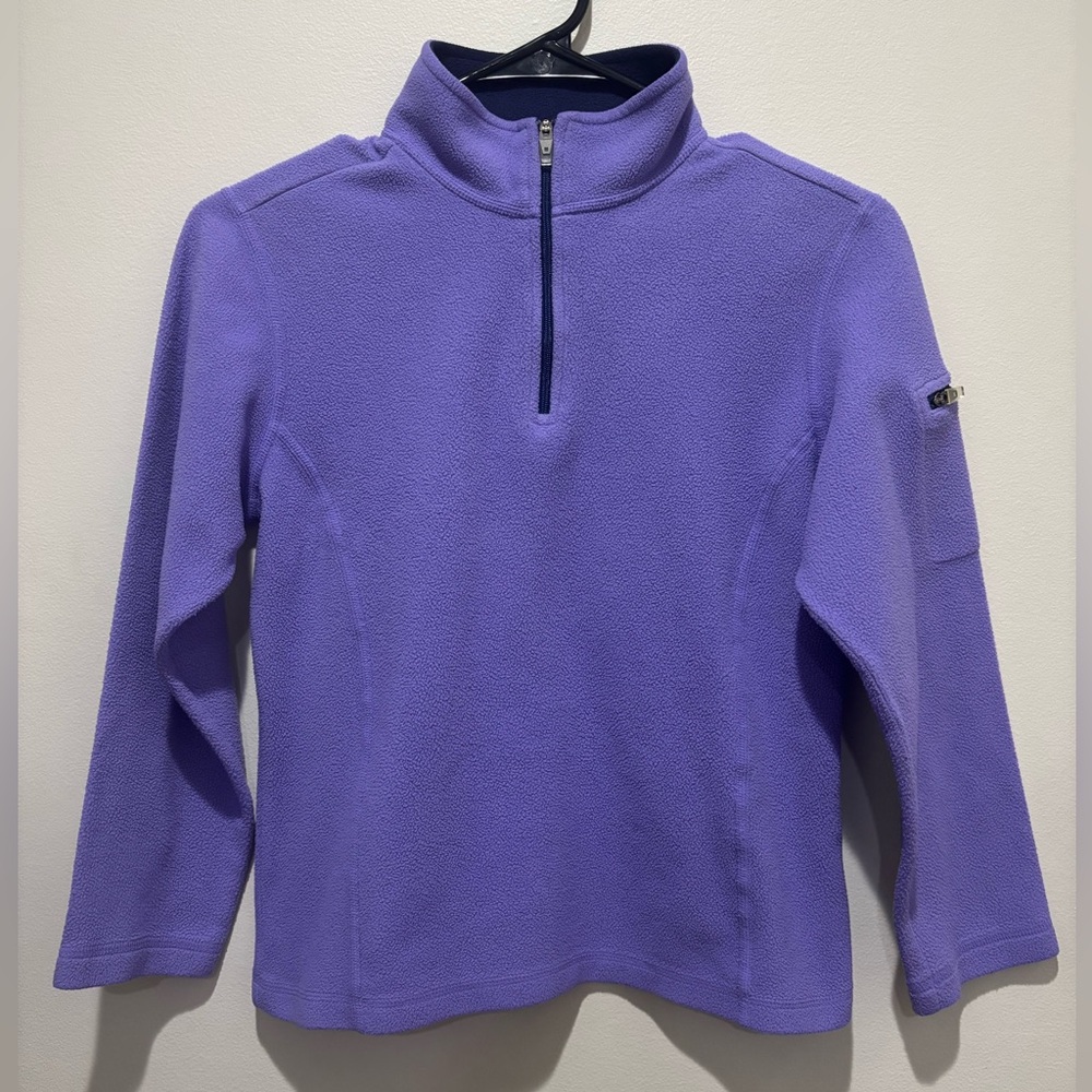 L.L. Bean Purple Periwinkle Quarter Zip Fleece Pullover - Girls M 10/12